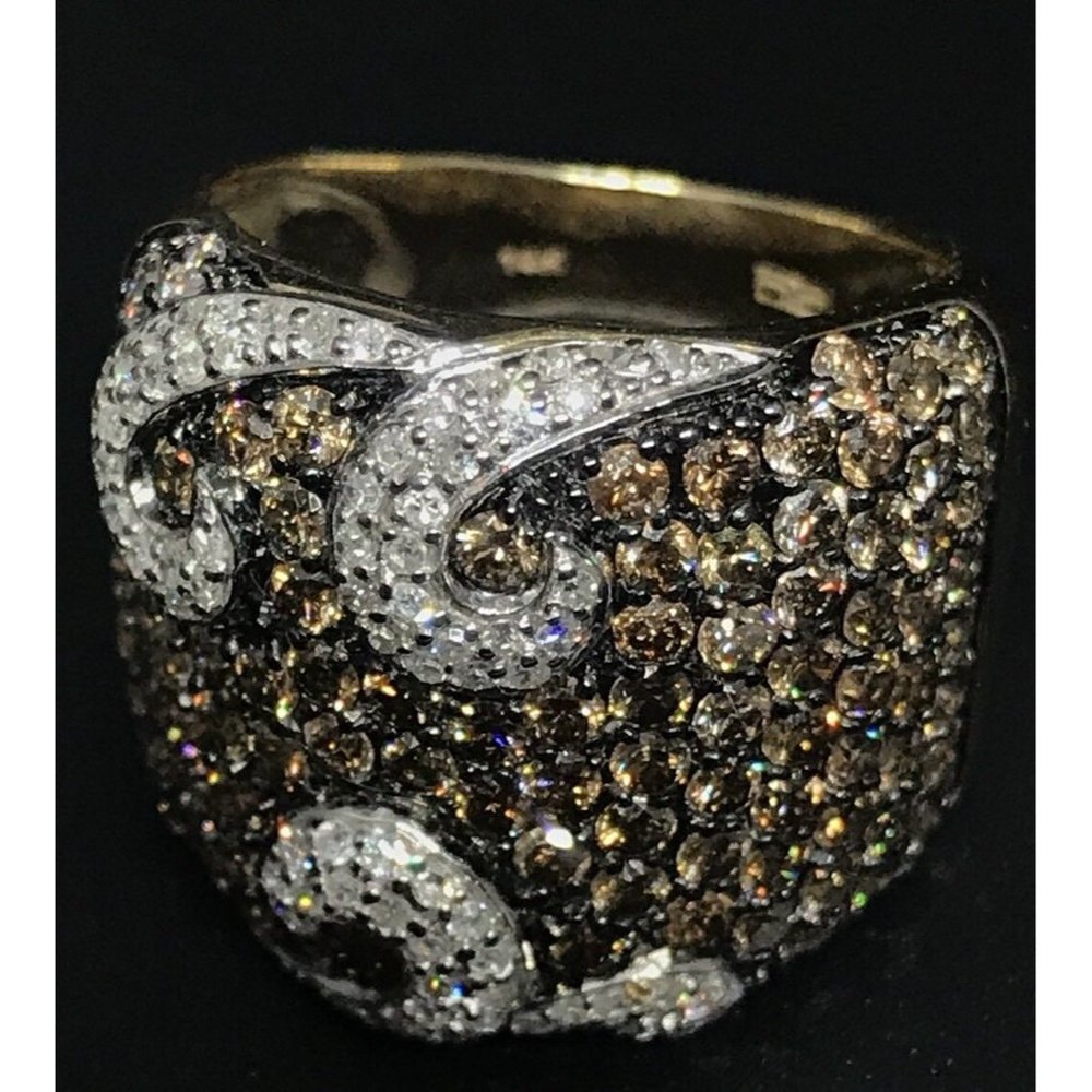 Stunning 14k Diamond Ring Pave 2.75 CT Yellow Gold 8.3G  OTC Signed Sz 6.5